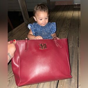 Badgley Mischka burgandy tote